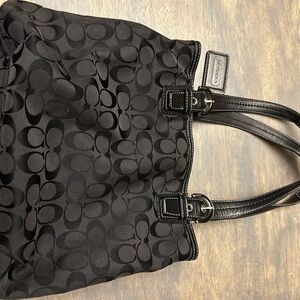 Coach Black Signature Tote Bag